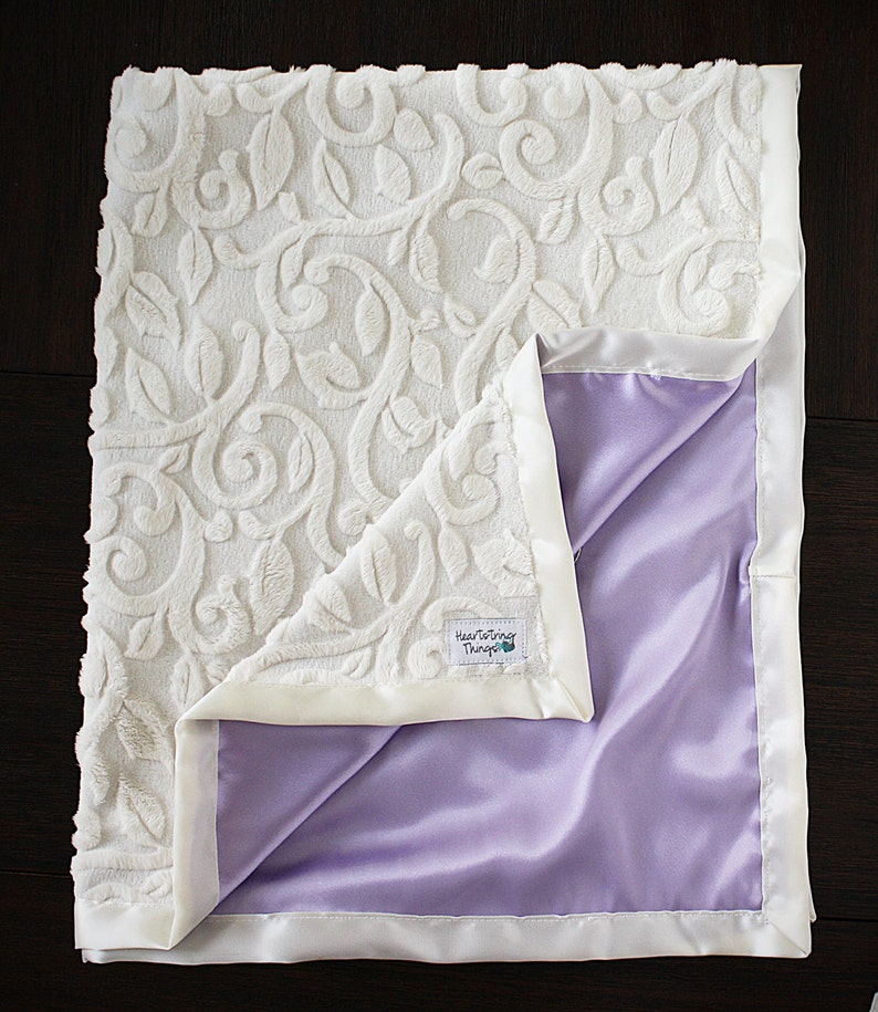 Minky Blanket Baby Girl Lavender Blanket Silk Blanket Etsy