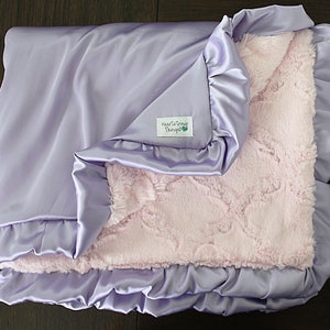 New! PRE-ORDER Minky Blanket - Purple Horses
