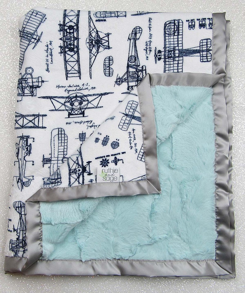 Minky Blanket Aviator Blanket Airplane Blanket Airplane Etsy
