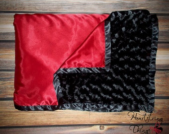 Minky blanket, Blanket for Men, Minky for Man, Oversized Minky, Monster Minky, Black and Red Blanket, Navy Blue Blanket, Adult Blanket