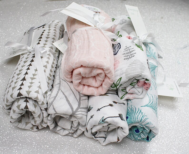 Swaddle blanket, wrap, swaddling blanket, double gauze, newborn blanket, cotton, newborn photography, baby blanket, baby girl, baby boy image 1