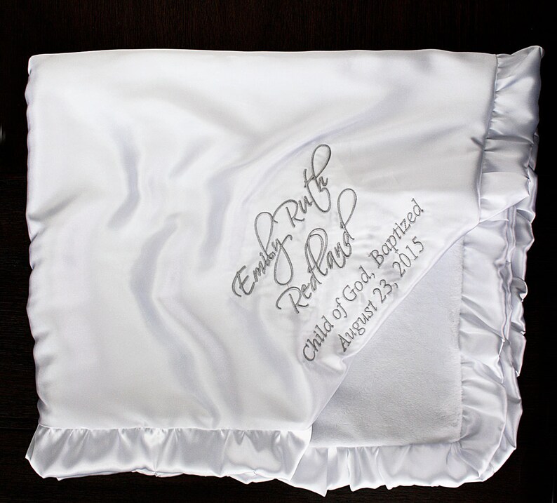Customizable Minky Blanket Blessing Blanket Baptism Blanket Etsy