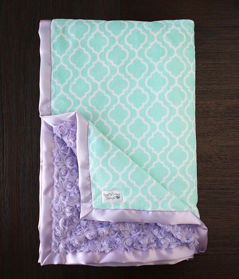 Minky Blanket baby girl custom baby girl blanket aqua and Etsy