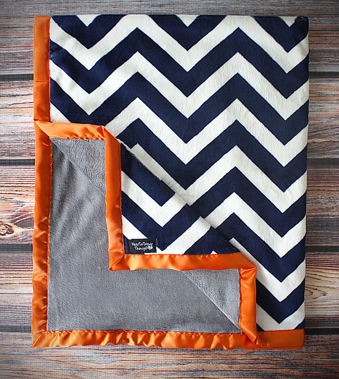 Navy Blue Minky Blanket Chevron Minky Navy and Cream Minky Etsy