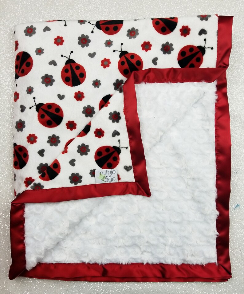 Minky Blanket Baby Blanket Soft Blanket Baby Girl Ladybug Etsy