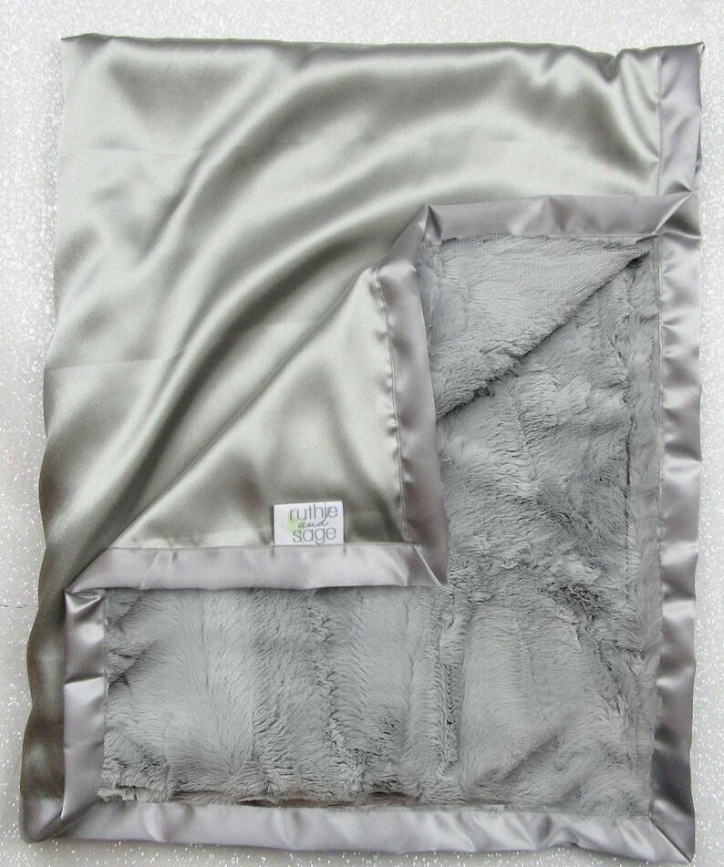 Silver throw, Silver Minky, Adult sized minky, Oversized Blanket, large minky, Christmas gift, Silver Blanket, satin minky, gift for women