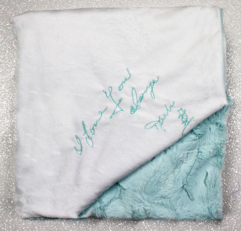 Handwritten embroidery on blanket CUSTOM image 4