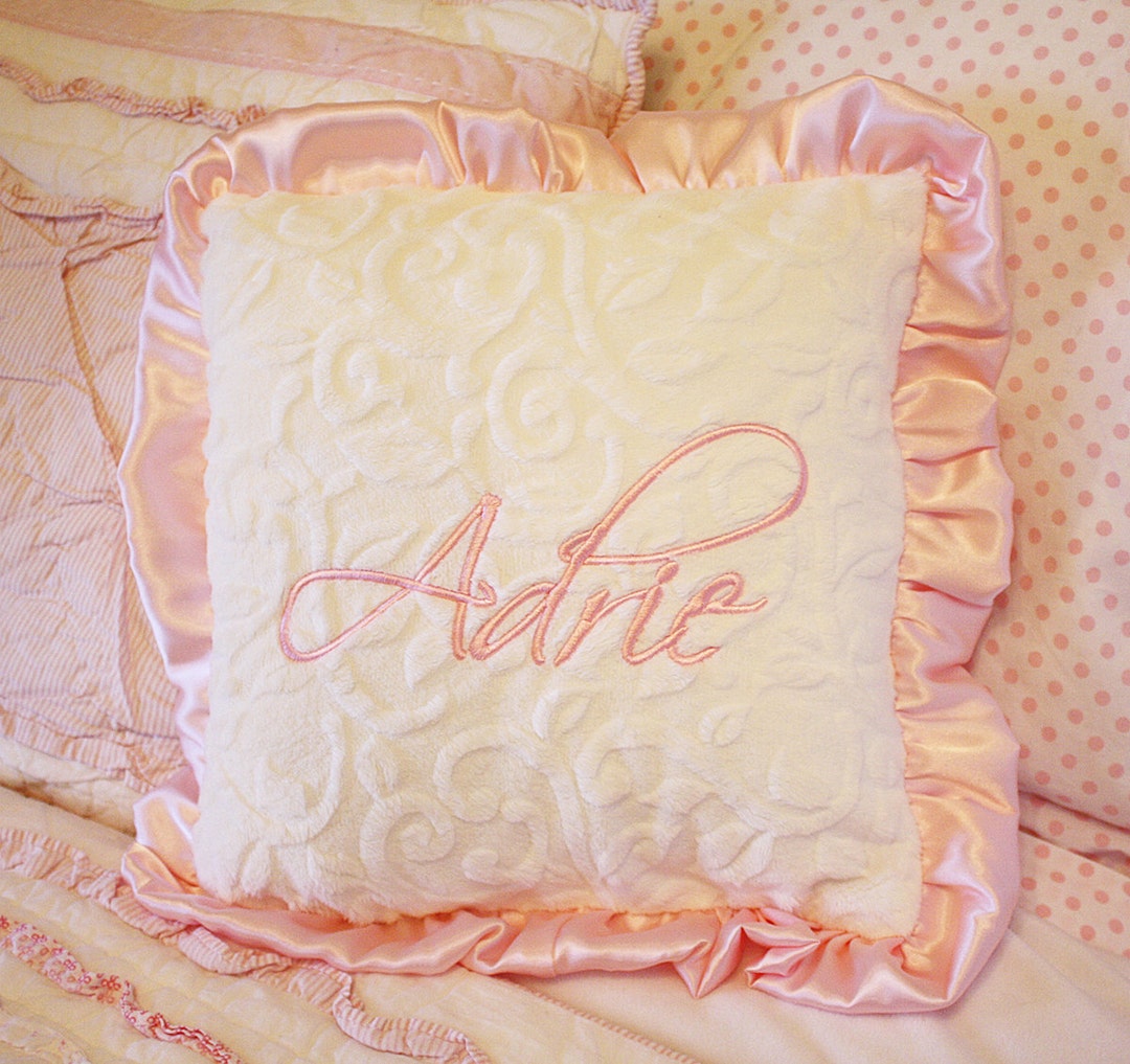 Nursery Pillow Minky Pillow Ruffle Pillow Personalized Etsy