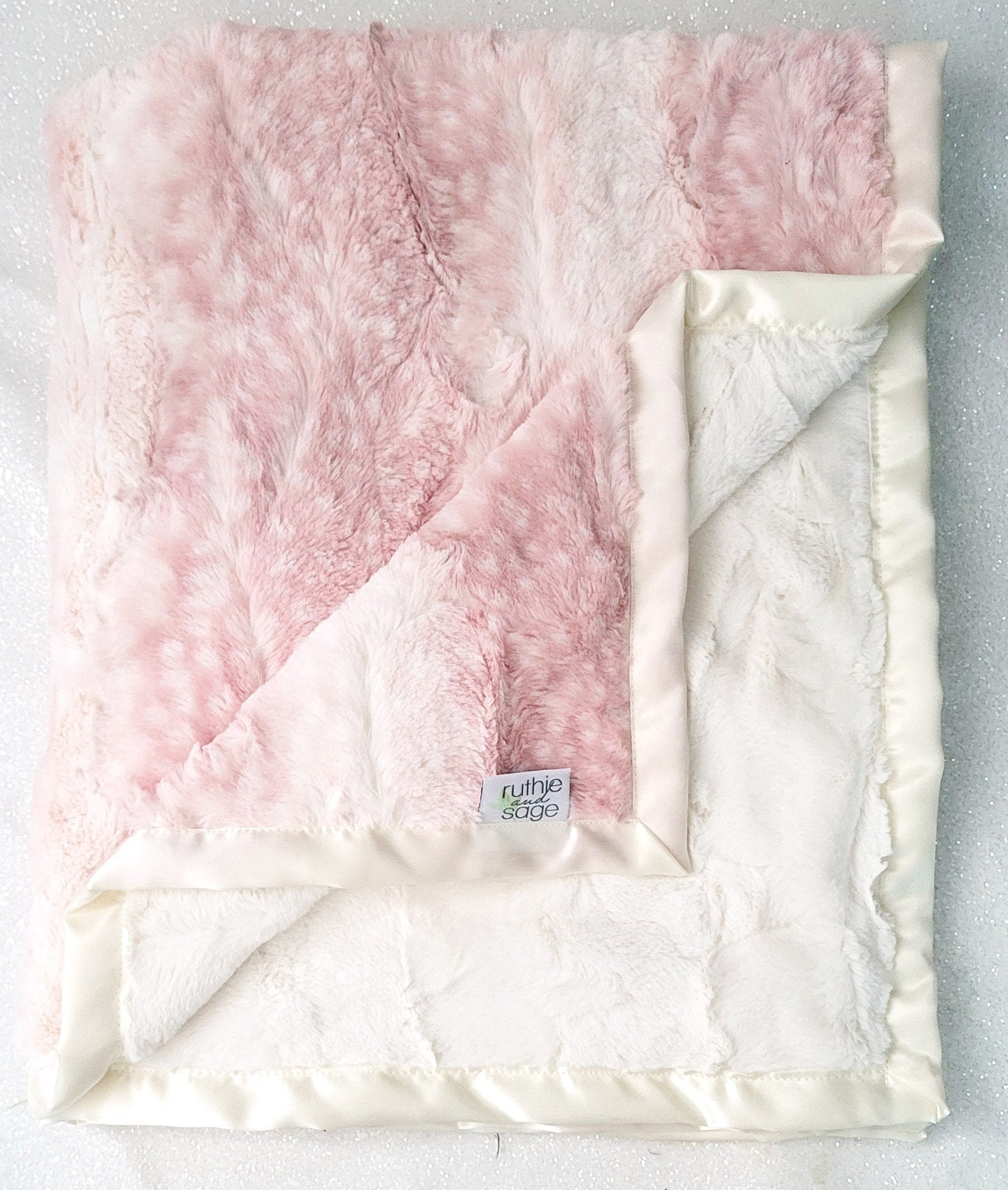 Minky blanket faux fur throw Rosewater fawn baby girl Etsy