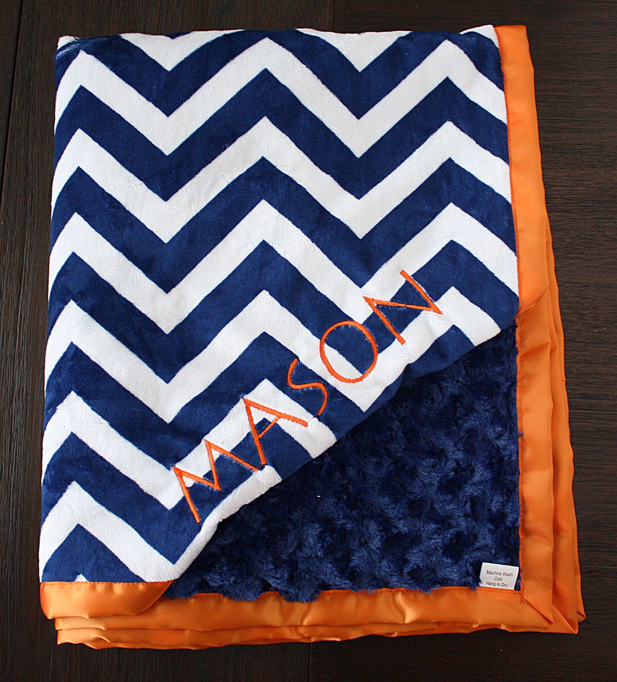 Navy and orange throw blanket hotsell