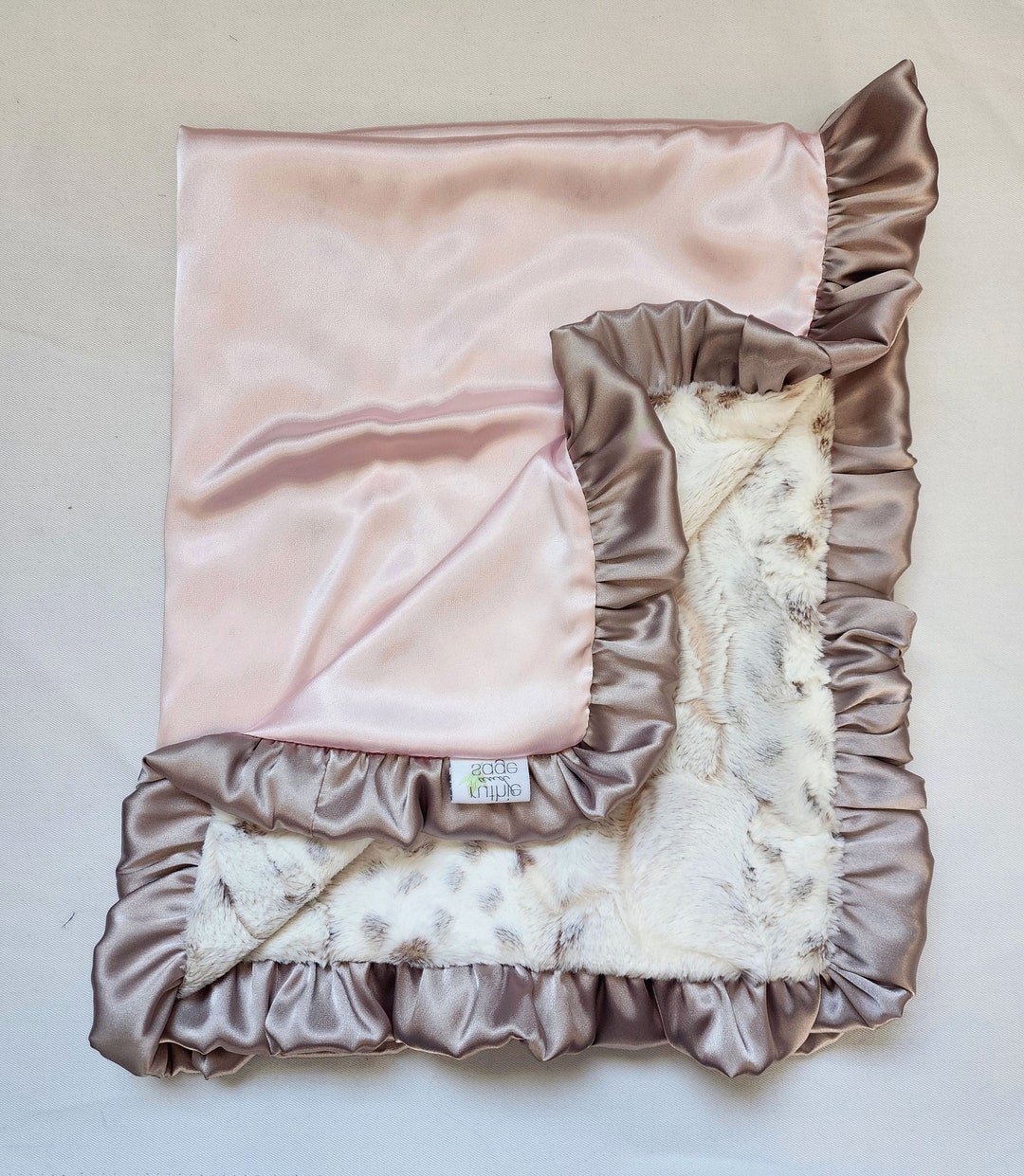 Minky Blanket, Arctic, Gift for Baby, Silk Blanket, Minky and Satin