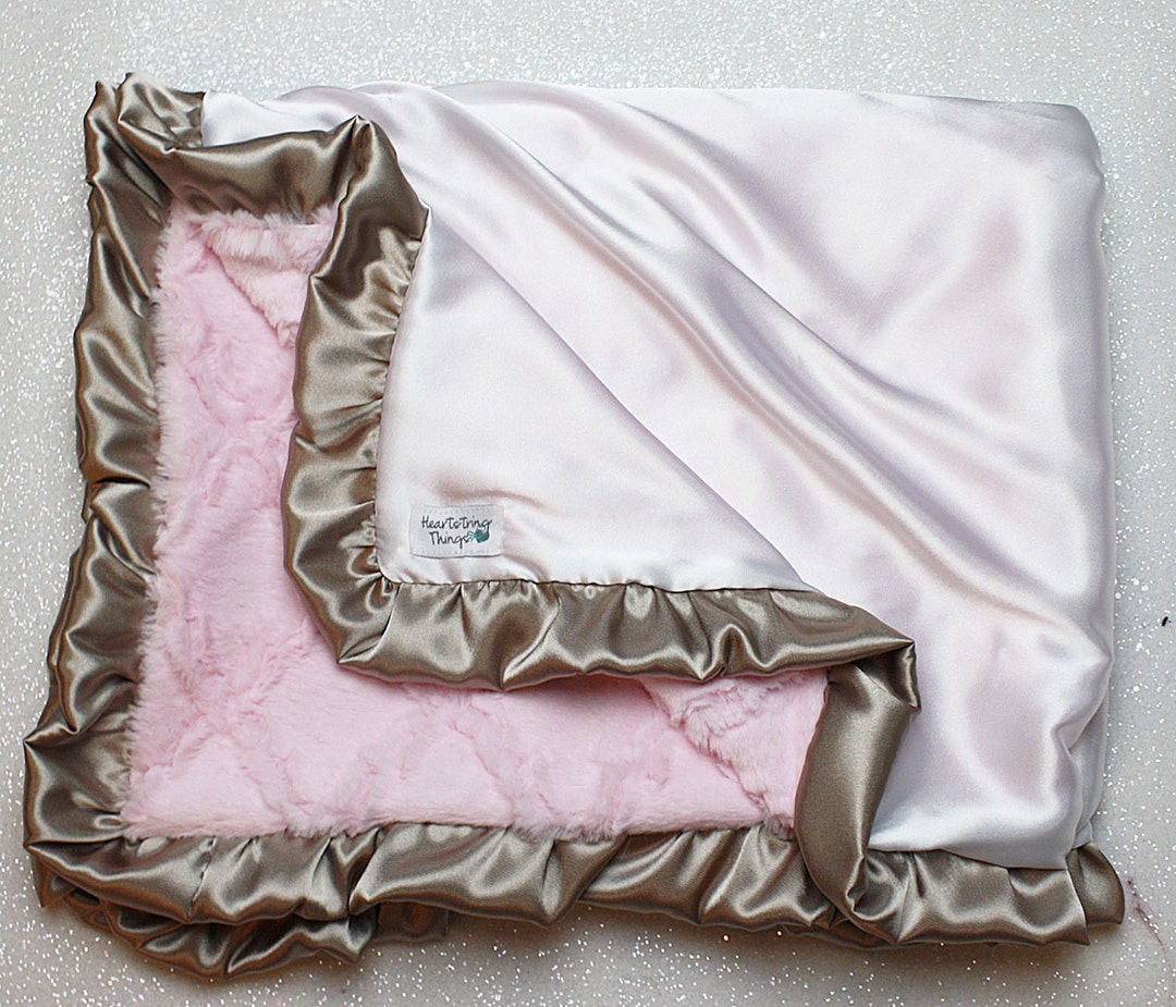 Minky Blanket Baby Girl Blanket Pink and Gold Blanket Pink - Etsy