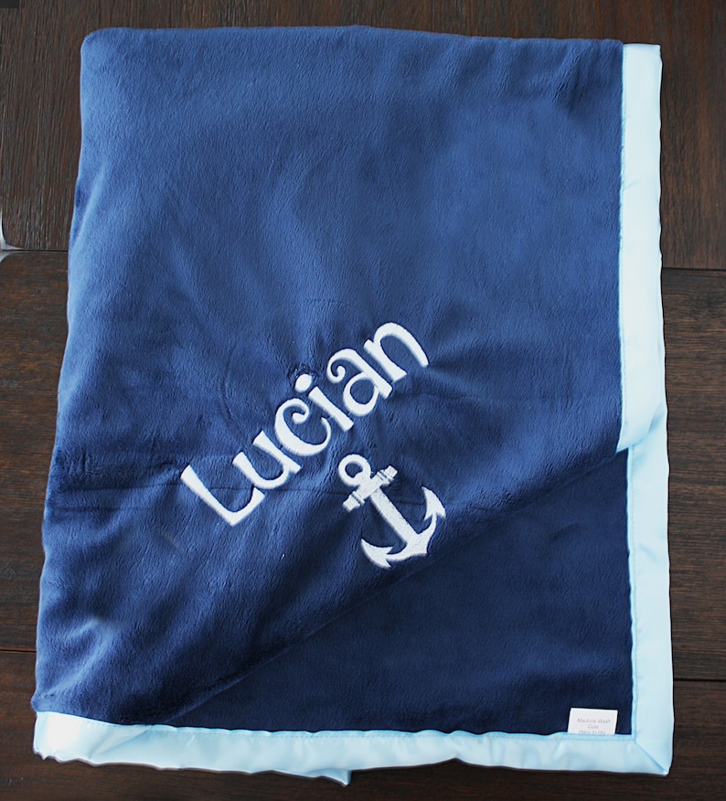 Embroidered Minky Blanket Special Blanket Baby Boy Etsy