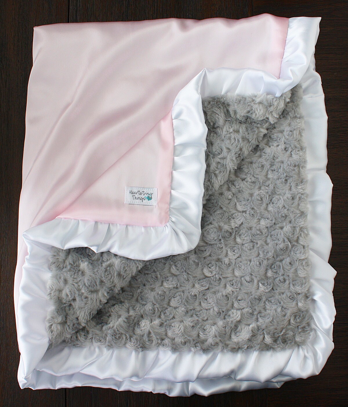 Custom Minky Blanket pink blanket blanket with ruffle silk Etsy