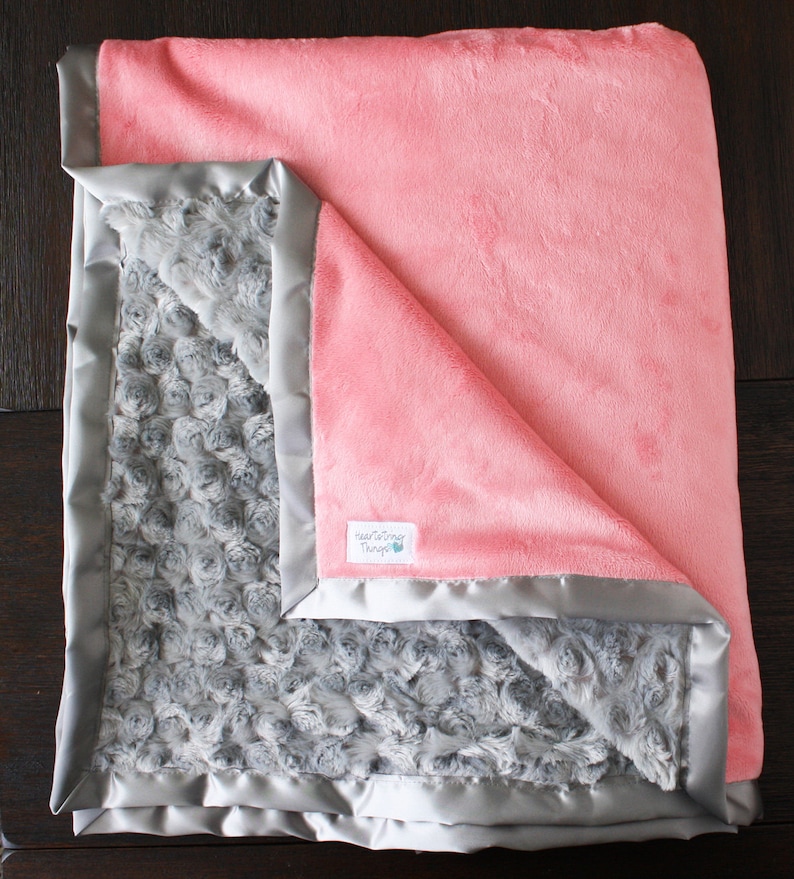 Coral Minky Baby Girl Blanket Adult Minky Blanket Coral and Etsy