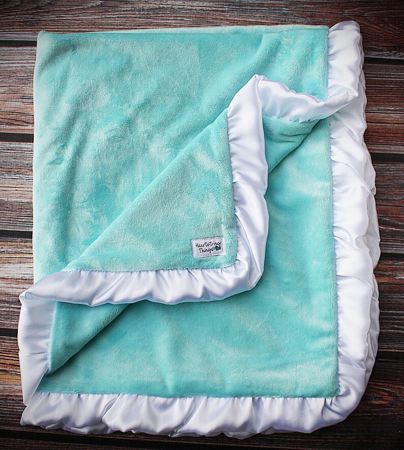 Minky Blanket Baby Girl Blanket for Girl Aqua and Lavender Etsy