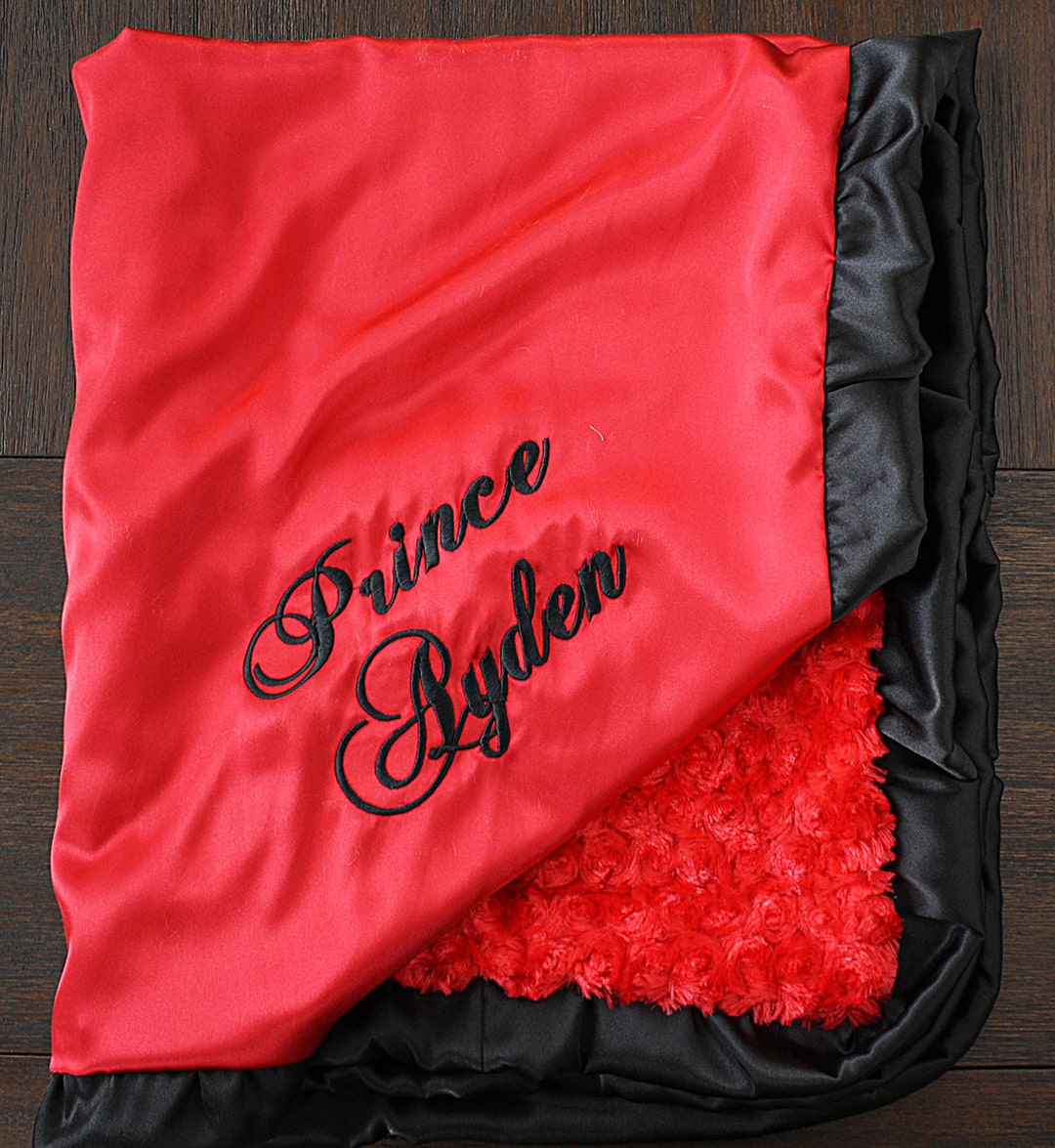 Baby Blanket, Blanket With Name, Minky Blanket, Red Blanket,red and
