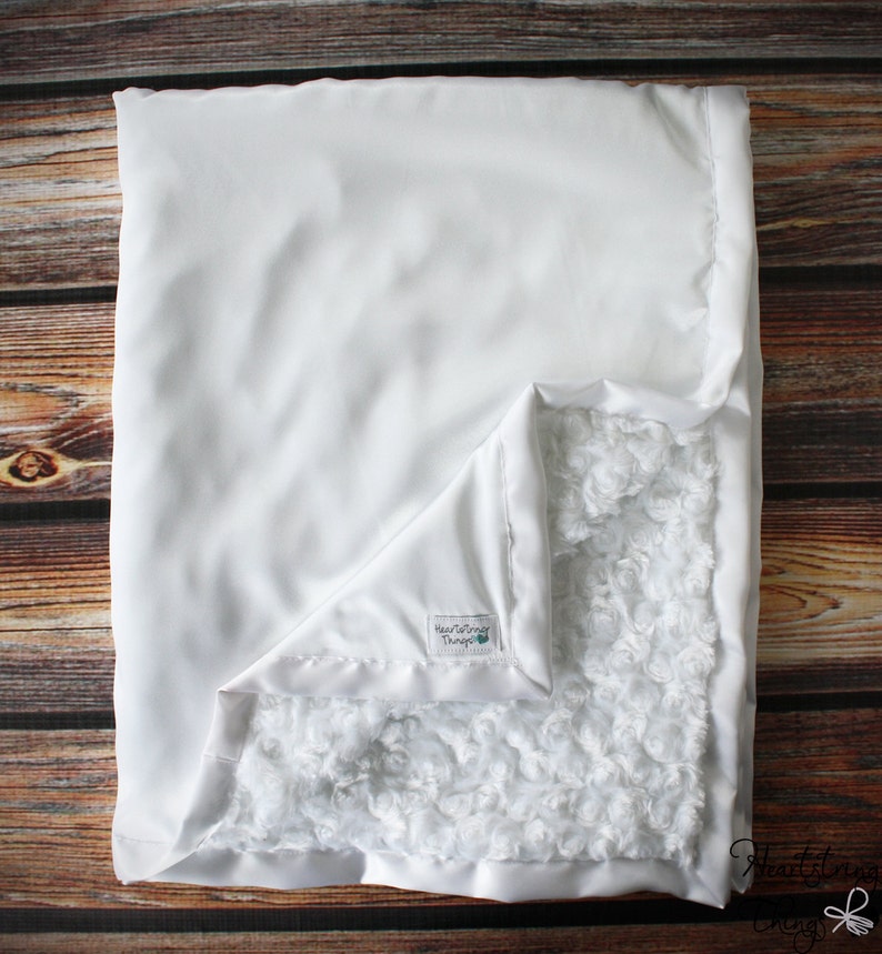 Minky Blanket Blessing Blanket Baptism Blanket Satin and Etsy