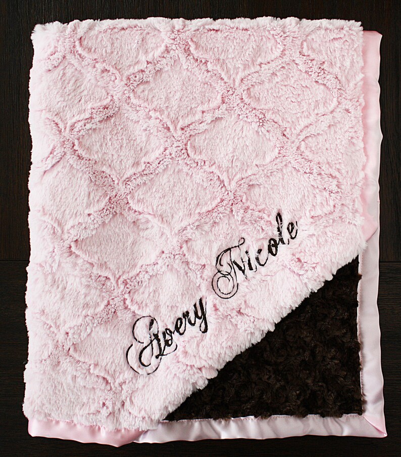 Embroidered Minky Blanket Custom Blanket Blanket With Name Etsy