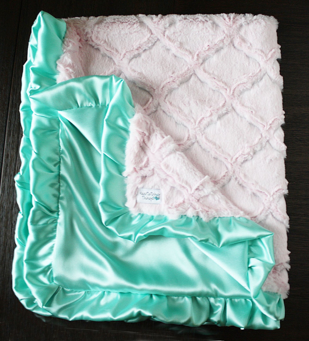 Minky Blanket, Mint Blanket, Baby Girl, Satin Blanket, Silk Blanket