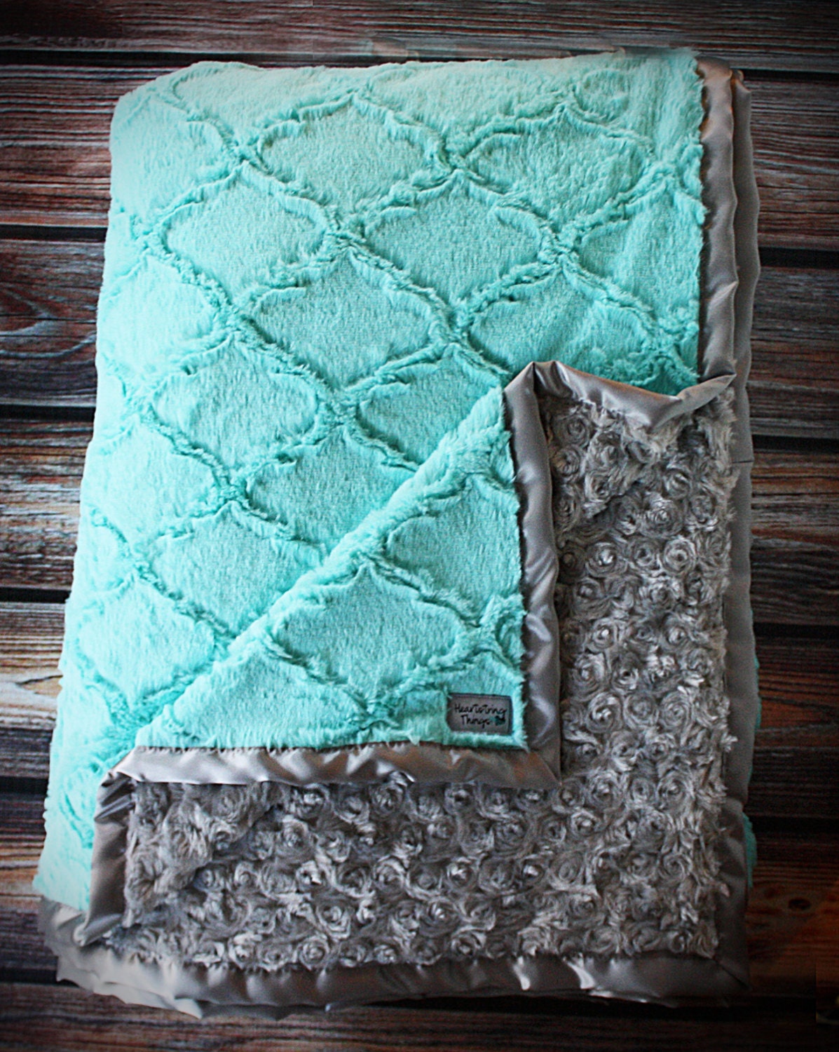 Minky Blanket Baby Girl Custom Baby Girl Blanket Mint and Etsy