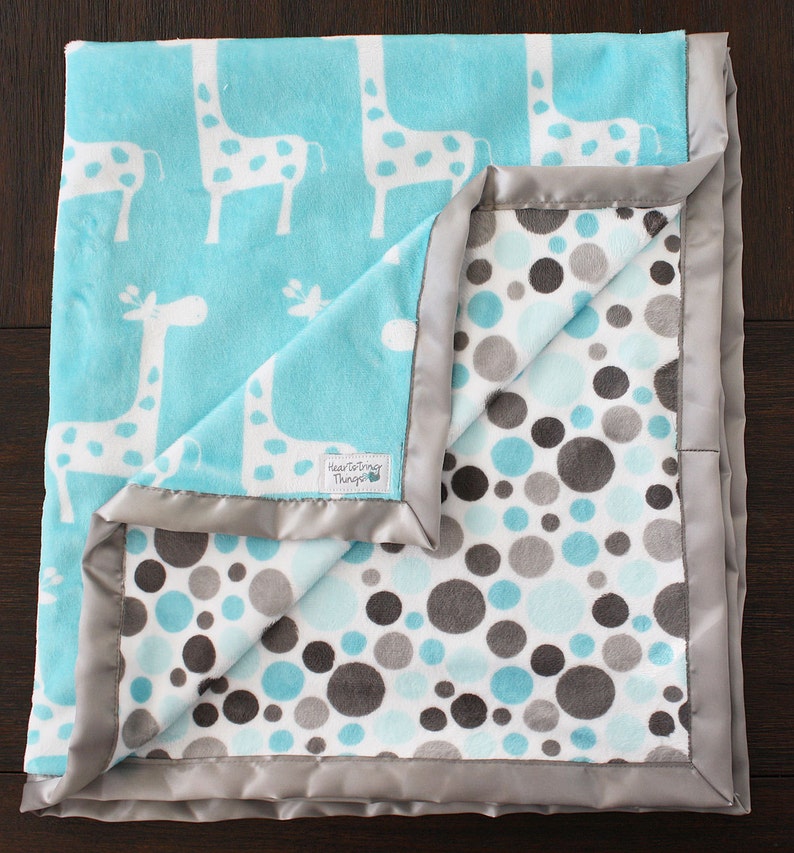 Minky Blanket Giraffe Blanket Animal Blanket Baby Boy Etsy