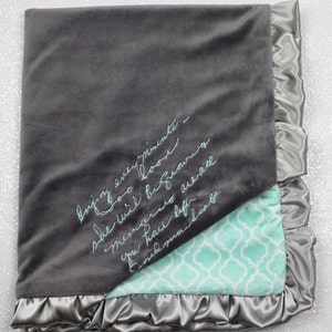 Handwritten embroidery on blanket CUSTOM image 2