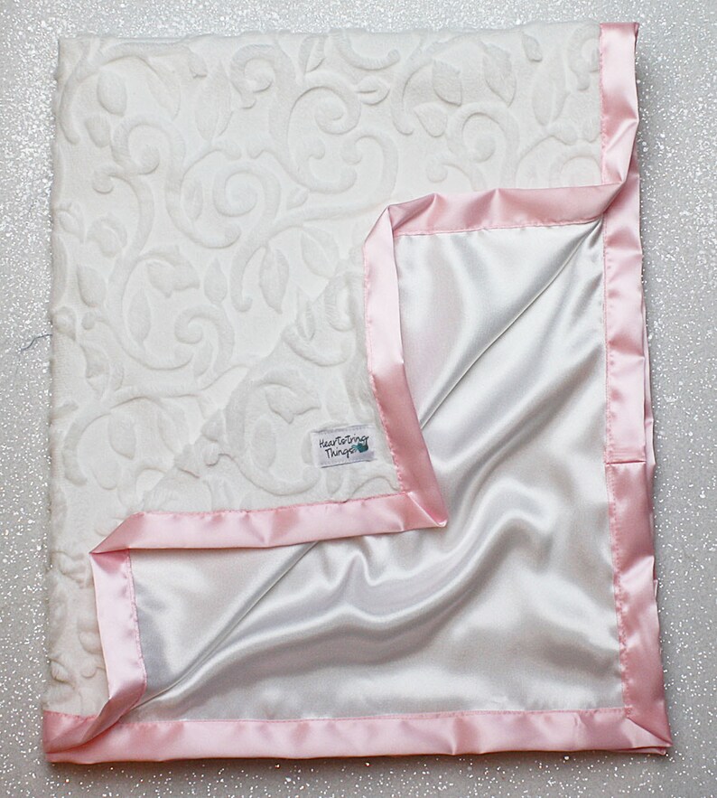Minky Blanket Baby Girl Blanket Pink and Gold Blanket Pink Etsy