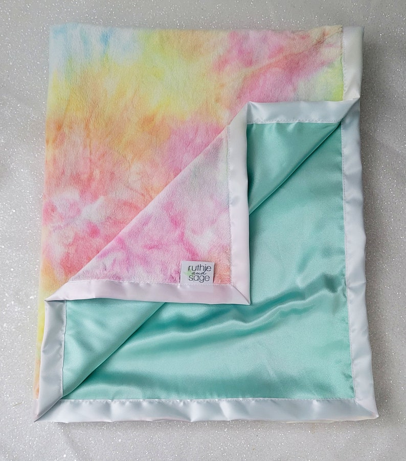 Minky Blanket Blanket for Boy Satin Blanket Rainbow Minky Etsy