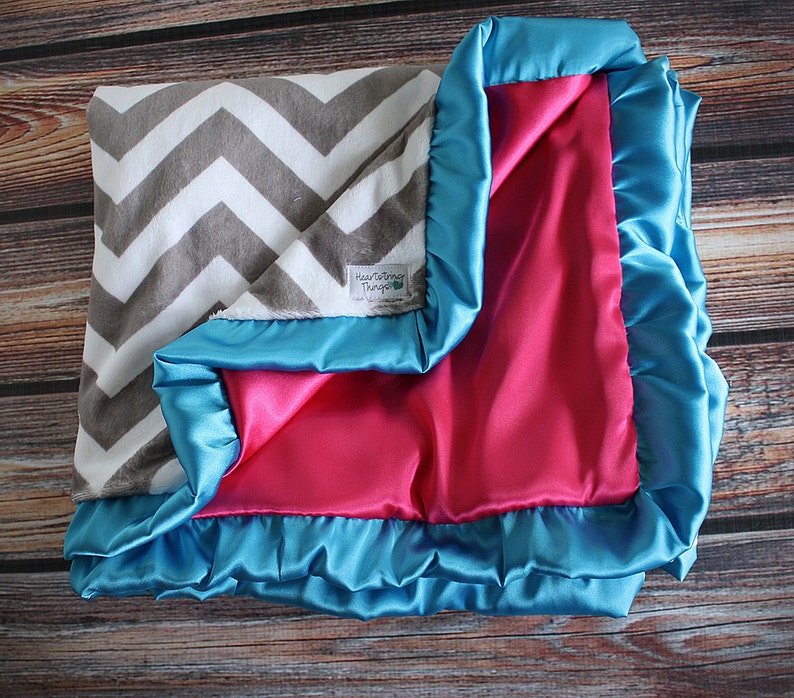 Minky Blanket Satin Blanket Baby Girl Silk Blanket Grey Etsy