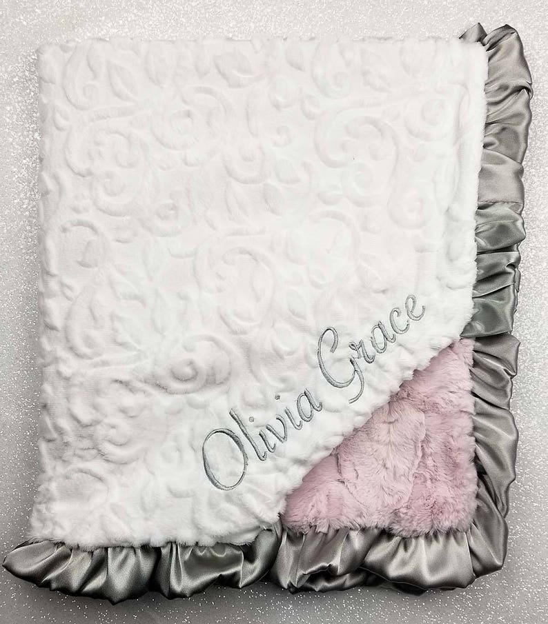 Embroidered Minky Blanket Blanket With Name Personalized Etsy