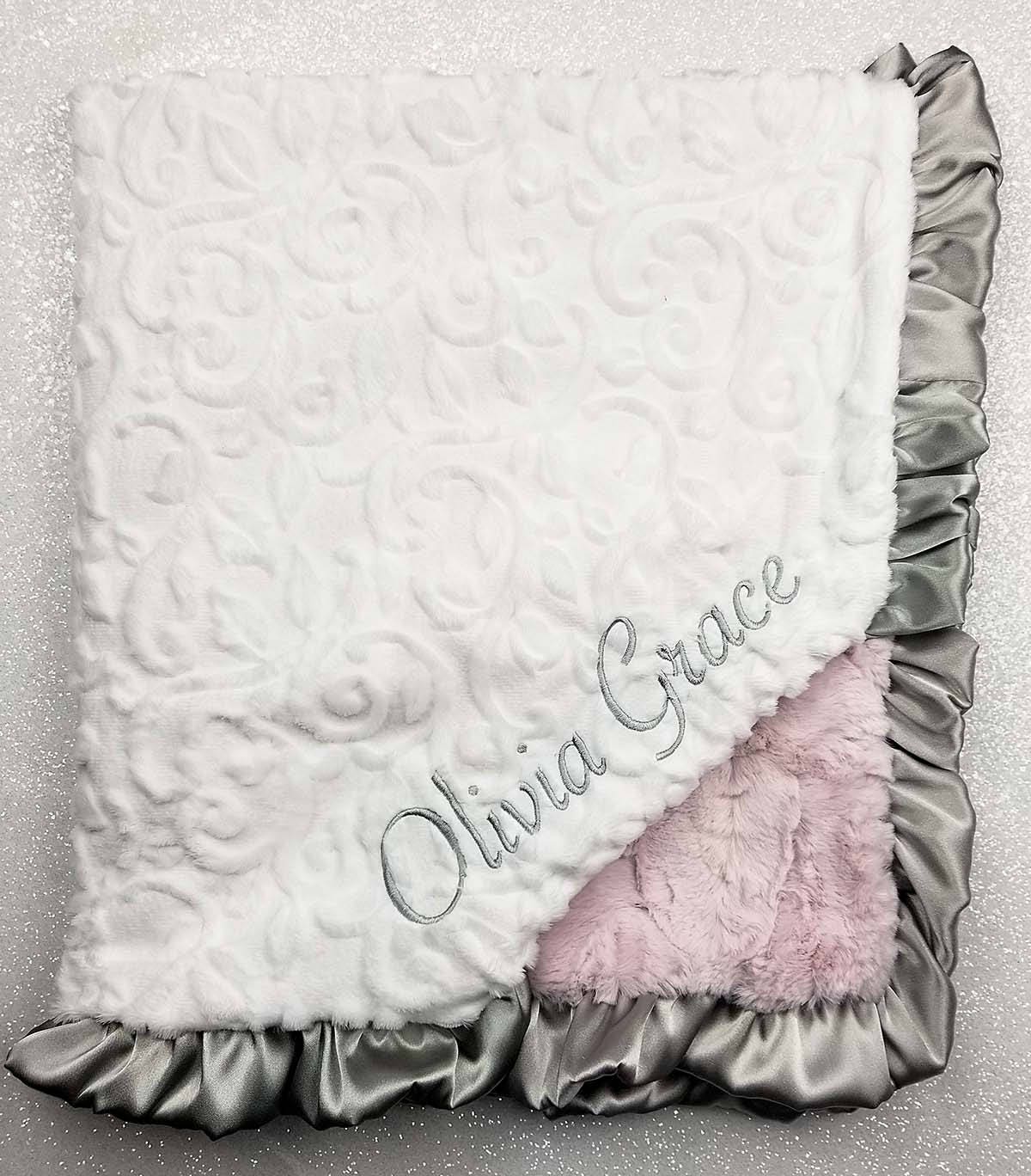 Embroidered Minky Blanket Blanket With Name Personalized