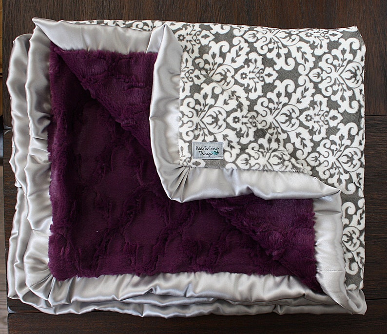 Minky Blanket Baby Girl Blankets Baby Girl Gift Purple Etsy