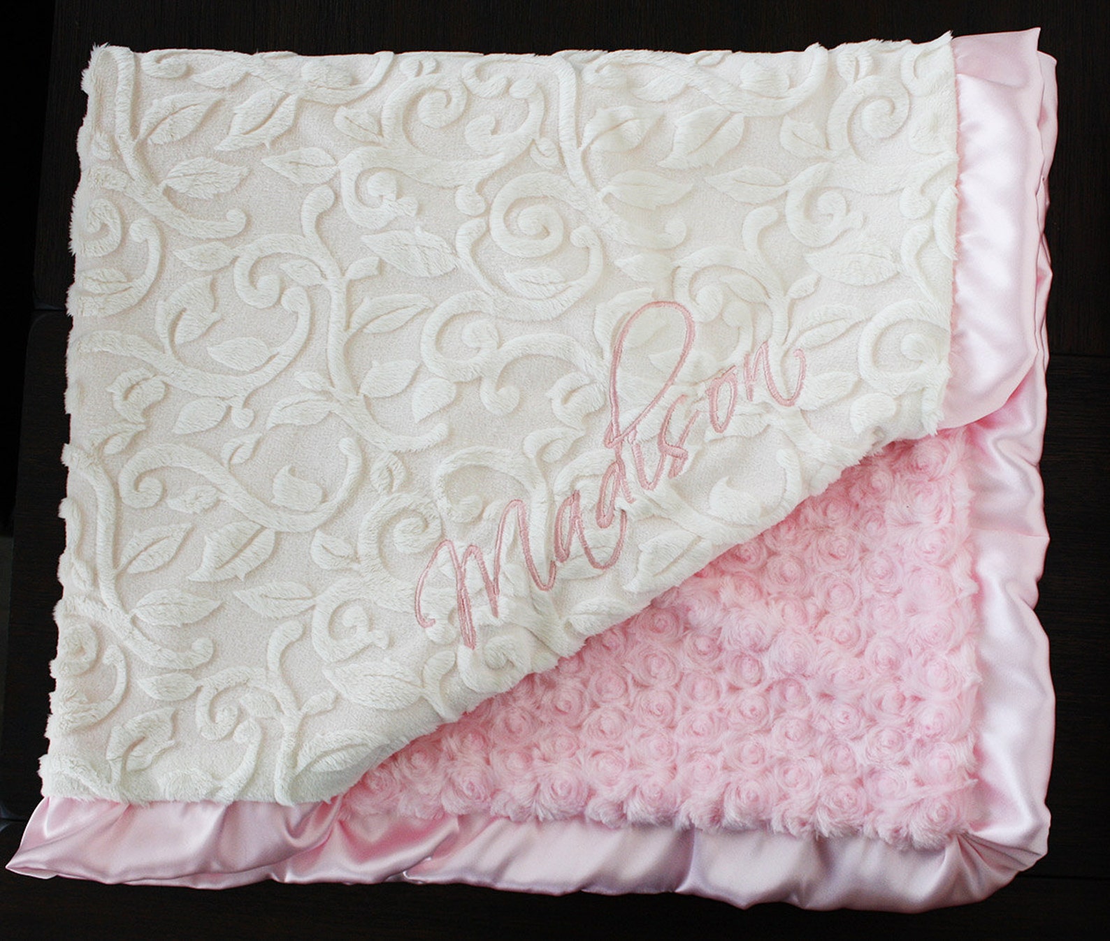 Embroidered Minky Blanket personalized minky blanket minky Etsy