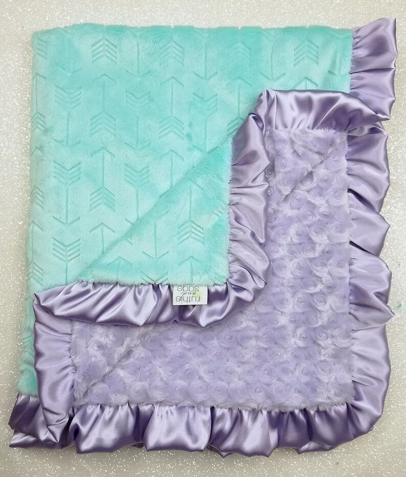 Minky Blanket Baby Girl Custom Baby Girl Blanket Mint and Etsy