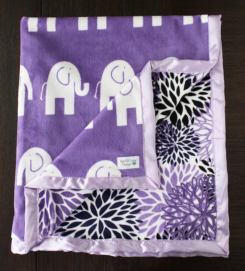 Minky Blanket Baby Girl Blankets Baby Girl Gift Purple Etsy