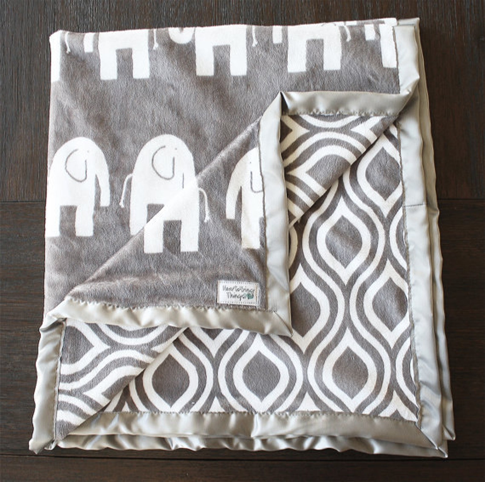 Baby Blanket Elephant Blanket Elefante Grey and Blue Silky Etsy Australia