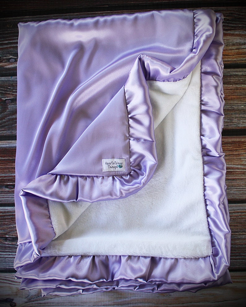 Baby girl minky blanket baby blanket lavender and aqua Etsy