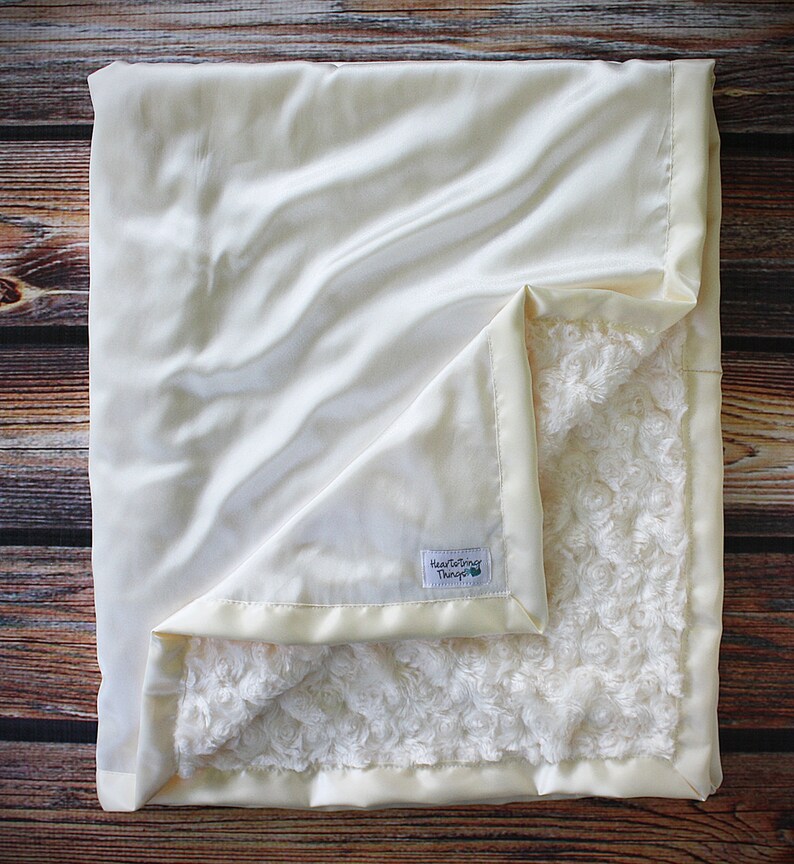 Minky Blanket Blessing Blanket Baptism Blanket Satin and Etsy