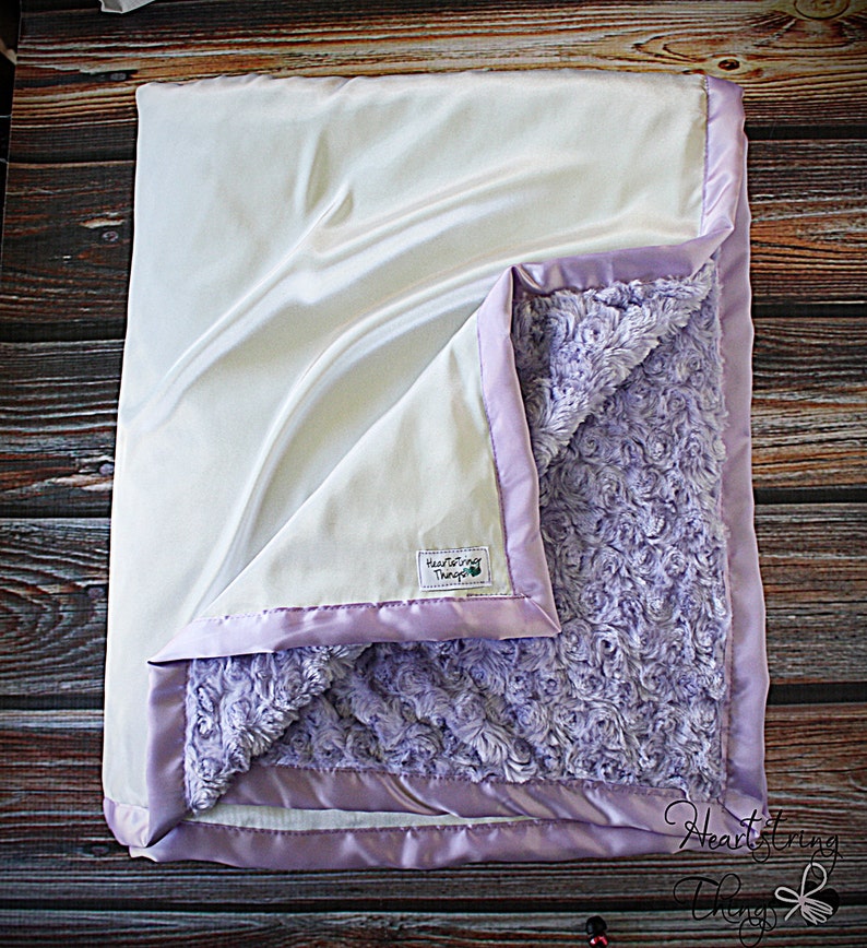 Minky Blanket Lavender Blanket Cream and Lavender Purple Etsy