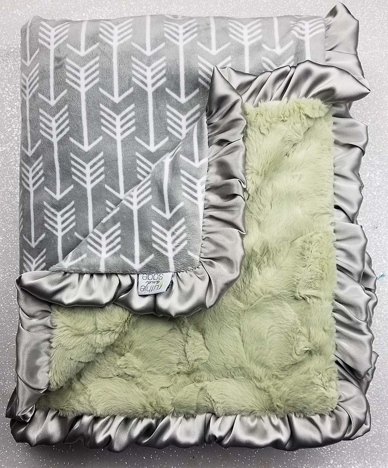 Minky Blanket Baby Blanket Sage Green Baby Girl Green and Etsy