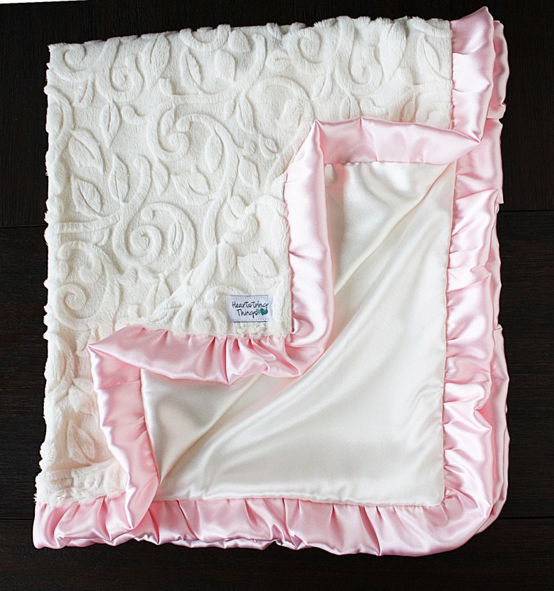 Minky Blanket Baby Girl Adult Blanket White Blanket Vine - Etsy