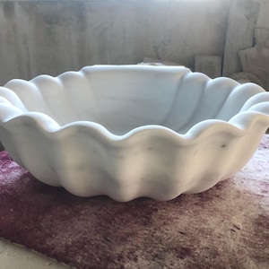 Custom Marble Sink – Classical Shell Inspired Stone Vanity | Handmade in Greece