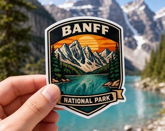Banff Sticker | Vintage Canadian Rockies Travel Sticker | National Park Vinyl Sticker