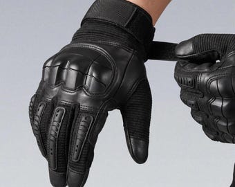 Black Tactical Gloves — Hard Shell Knuckle Protection, Touchscreen Grip, Outdoor Gear