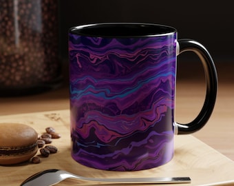 Lila Marmor Wellen Akzent Tasse | 11 Unzen 15 Unzen