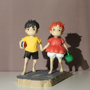 Ponyo Sosuke Figure Set, Studio Ghibli Anime Collectible, Resin Statue, Room Desk Decor image 10