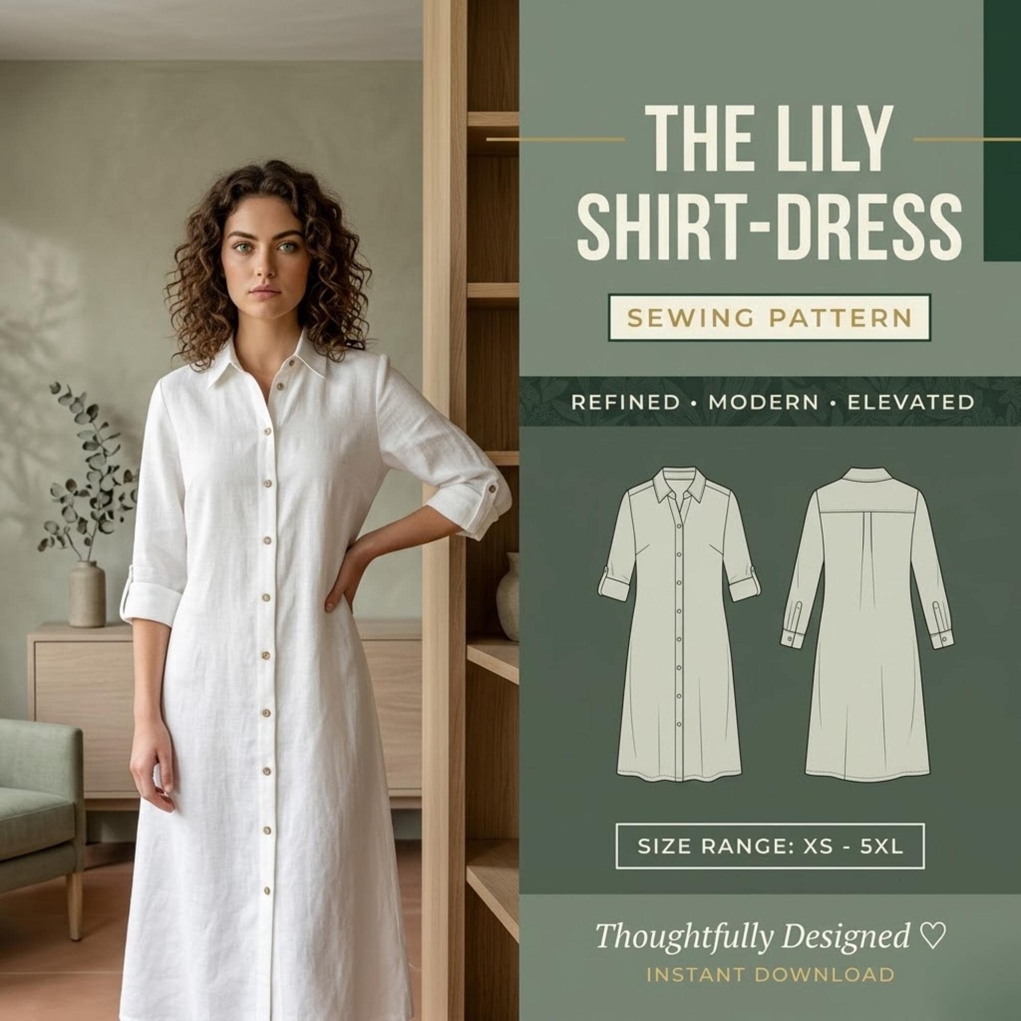 linen shirt dress pattern Metallic Stripe Linen Three Quarter Sleeve Maxi Shirt Dress - Green/White