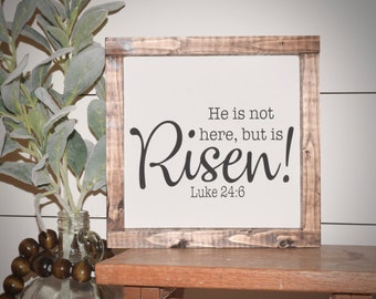 He is Risen Sign | Spring Decor | Easter Decor | Biblical