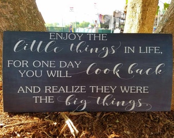 Rustic-Distressed-Enjoy the Little Things Sign-Saying-Quote